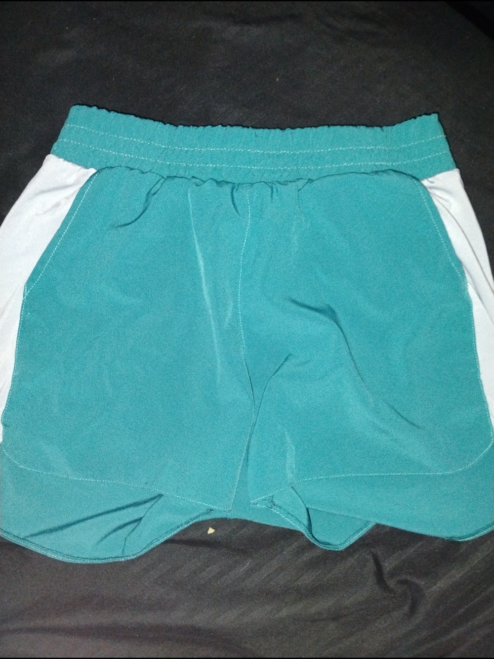 Women’s Teal Performance Athletic Shorts with White Side Panels